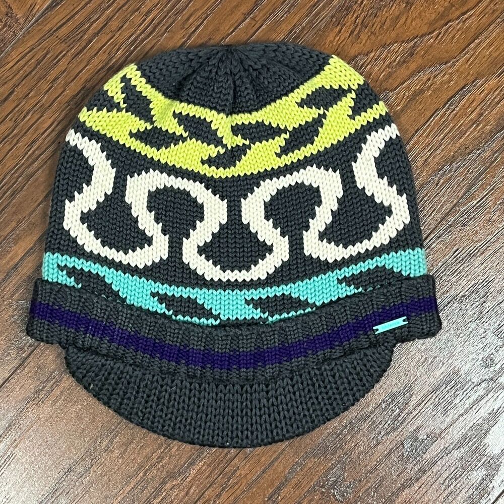 Lululemon Vintage Y2K Wool Knit Brimmed Beanie Hat Multicolor One Size